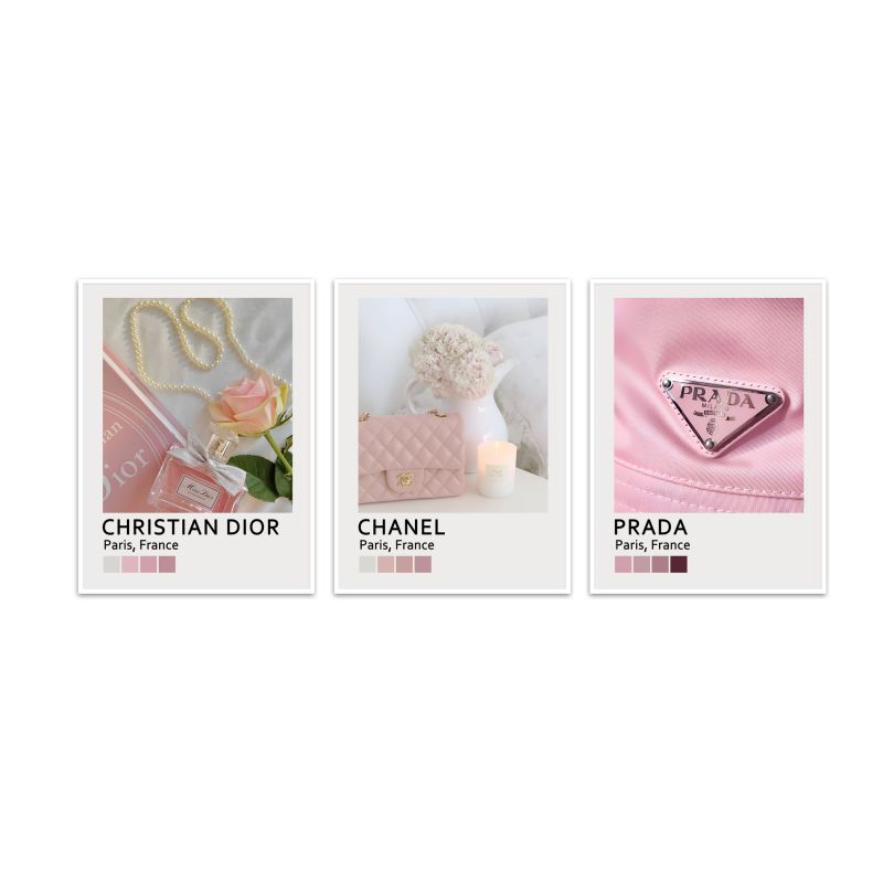 Christian Dior, Chanel, Prada Posters - Set of 3