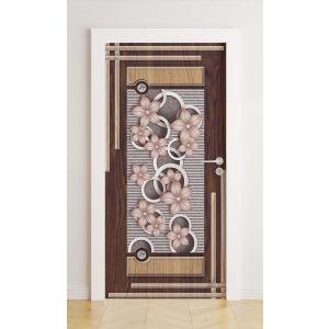 Door stickers - Floral Wood Fusion / Peel and Stick