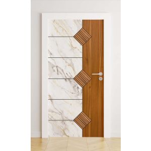 Door stickers - Marble and Wood Design / Peel and Stick