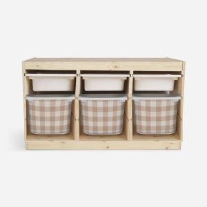 Self-Adhesive Stickers – Trofast Box Decals / Select Size /Checkered beige