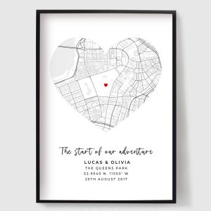 Personalised Posters - Love Map - Where Love Began
