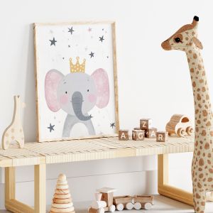 Poster - Elephant with Crown