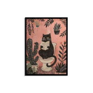 Cat on Toilet Poster