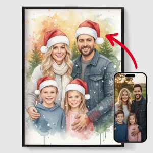 Personalised Posters - Winter Watercolor Portrait - AI Poster