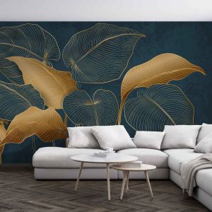 Wall Paper - Golden Leaves Design